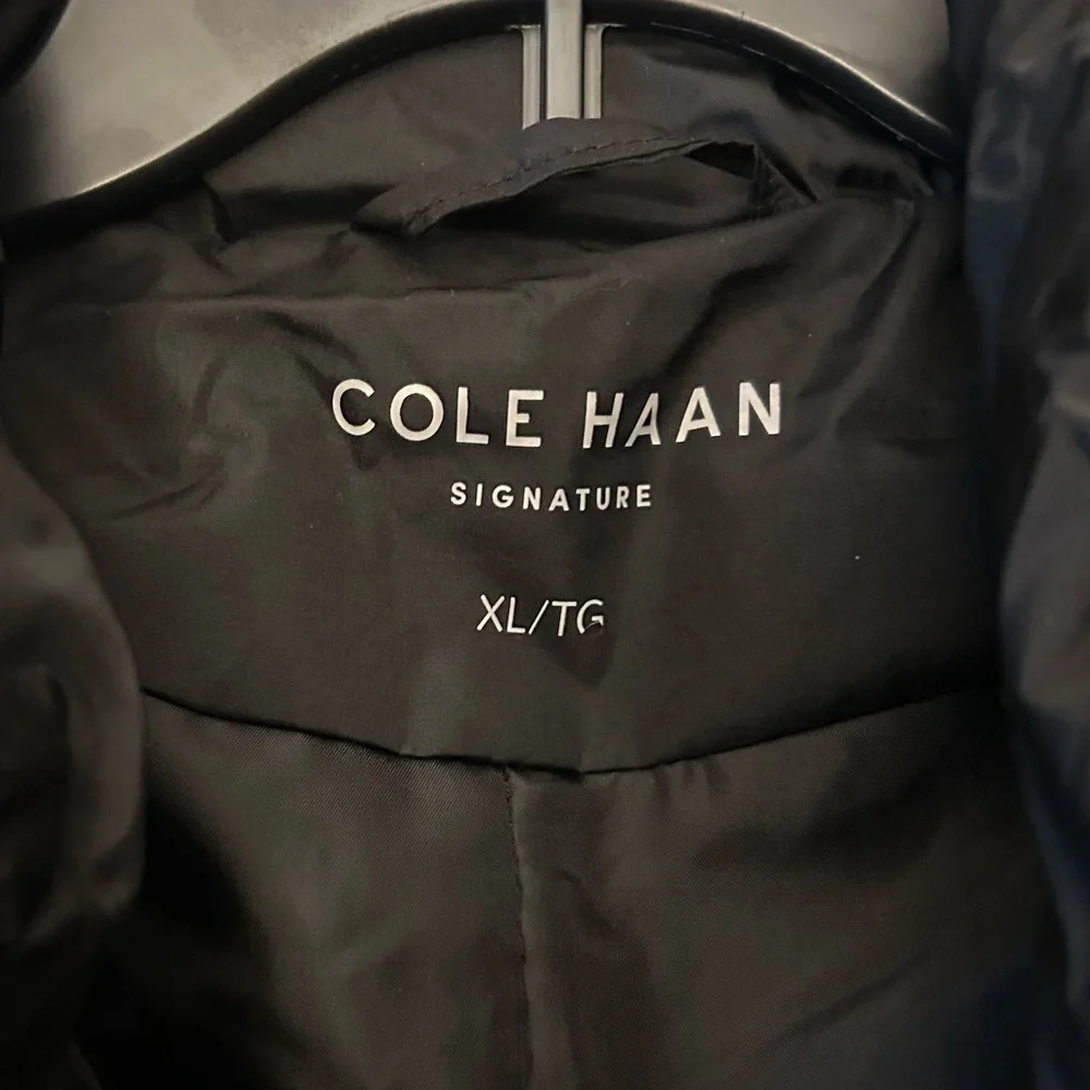 Cole Haan Signature Chevron Quilted Puffer‎ Vest Black Women’s Size XL
